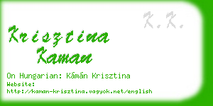 krisztina kaman business card