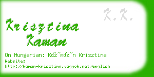krisztina kaman business card